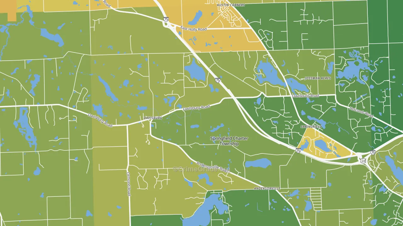 Davisburg, MI Map of Vandalism Rates