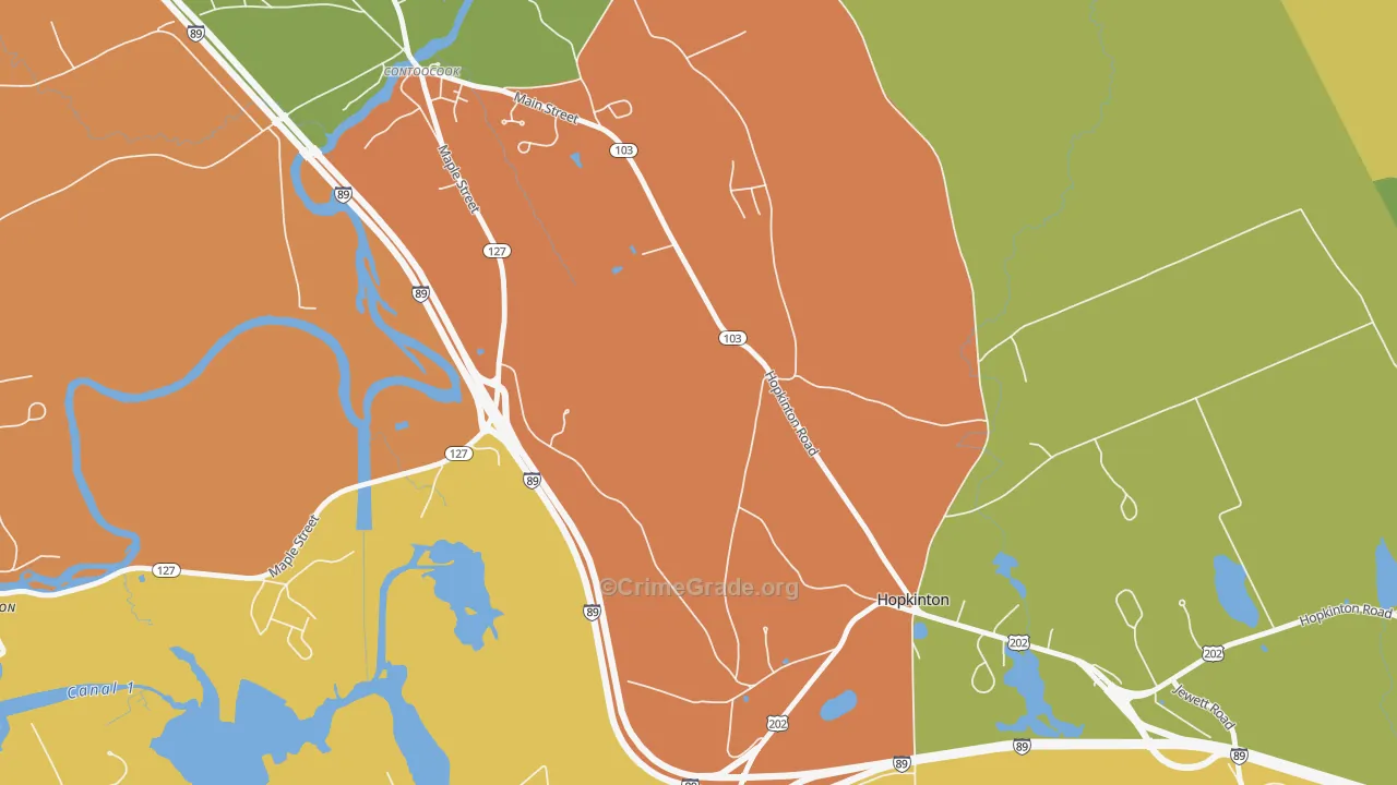 Davisville, NH Map of Vandalism Rates