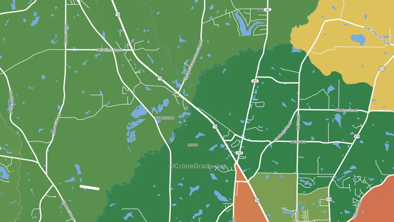 Dawesville, GA Map of Vandalism Rates