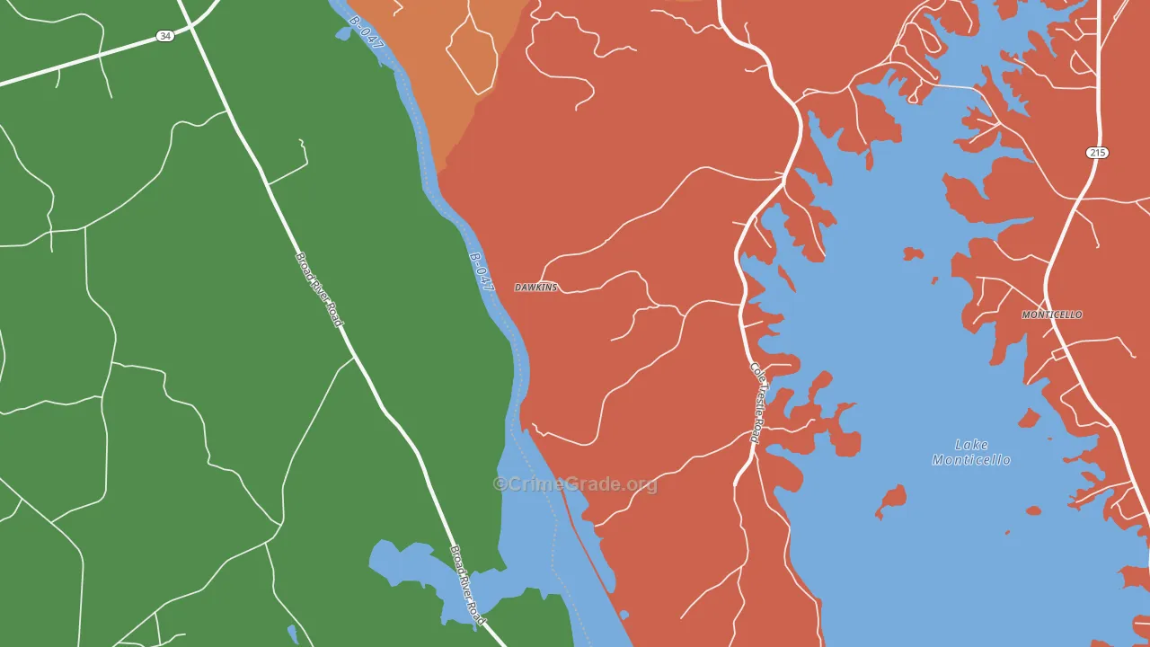 Dawkins, SC Map of Vandalism Rates