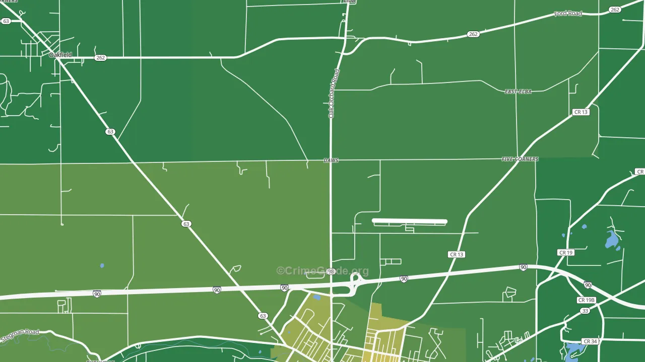 Daws, NY Map of Vandalism Rates