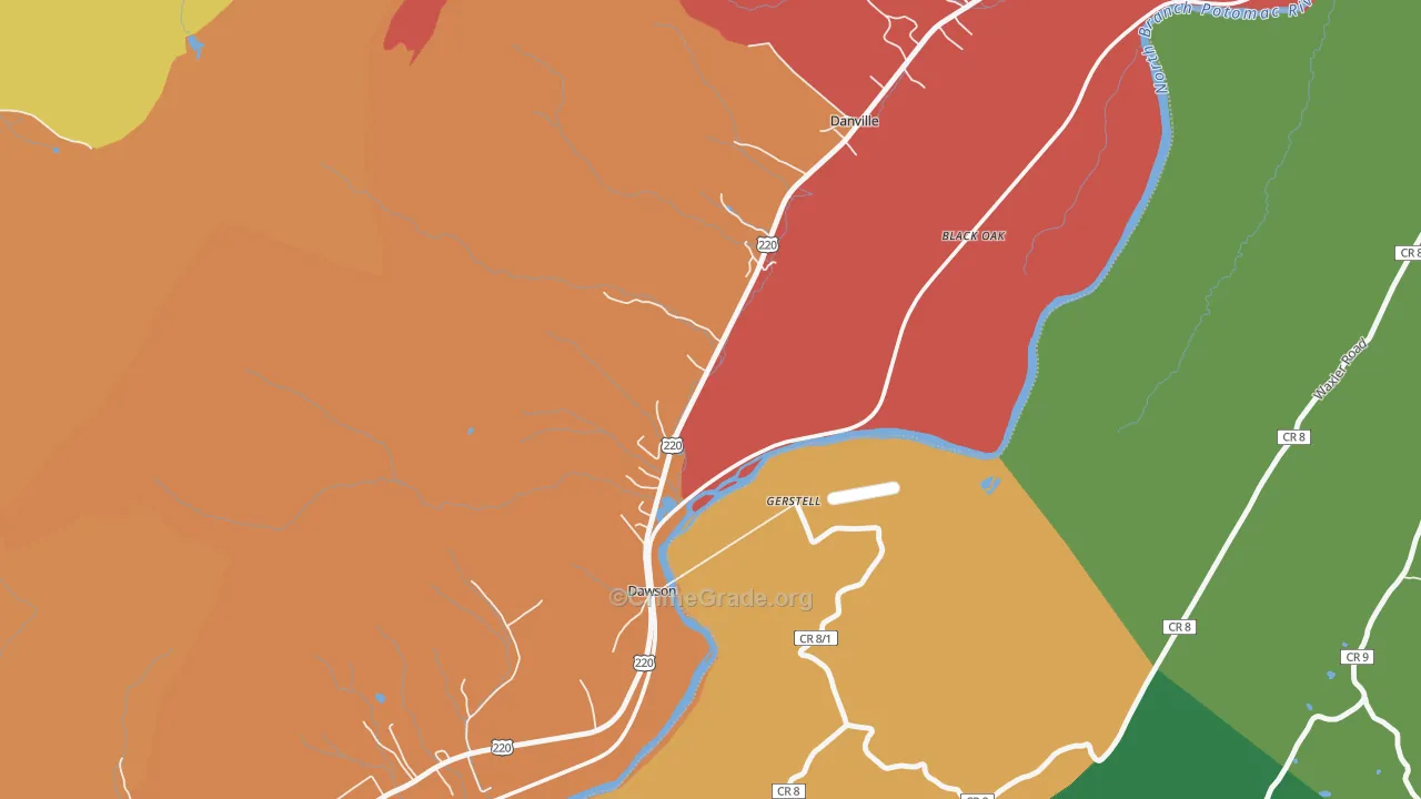 Dawson, MD Map of Vandalism Rates