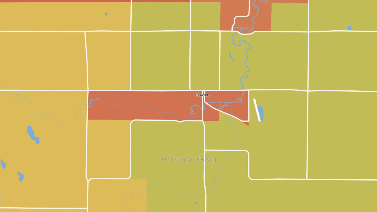 Dawson, MN Map of Vandalism Rates