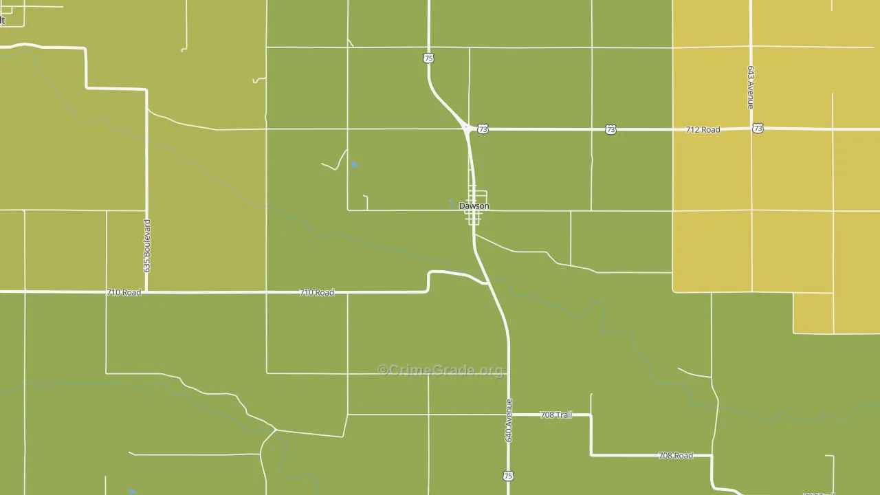 Dawson, NE Map of Vandalism Rates