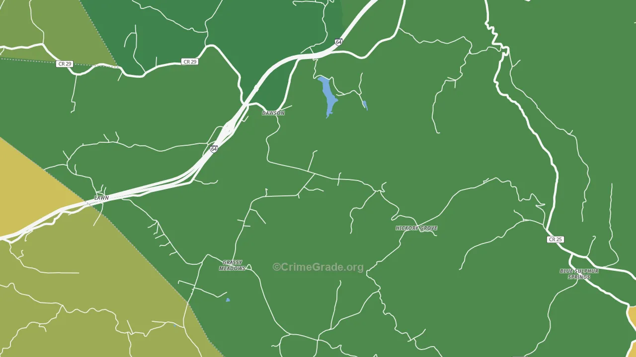 Dawson, WV Map of Vandalism Rates