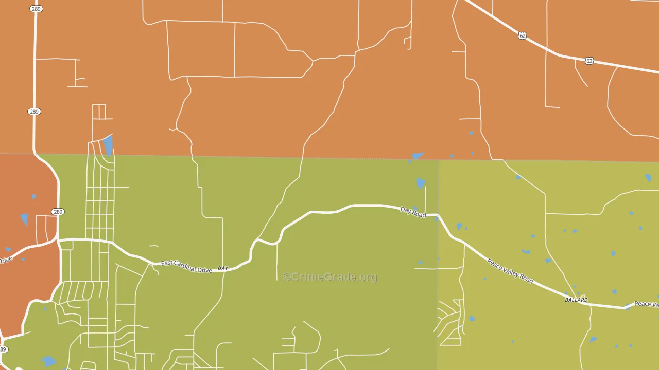 Day, AR Map of Vandalism Rates
