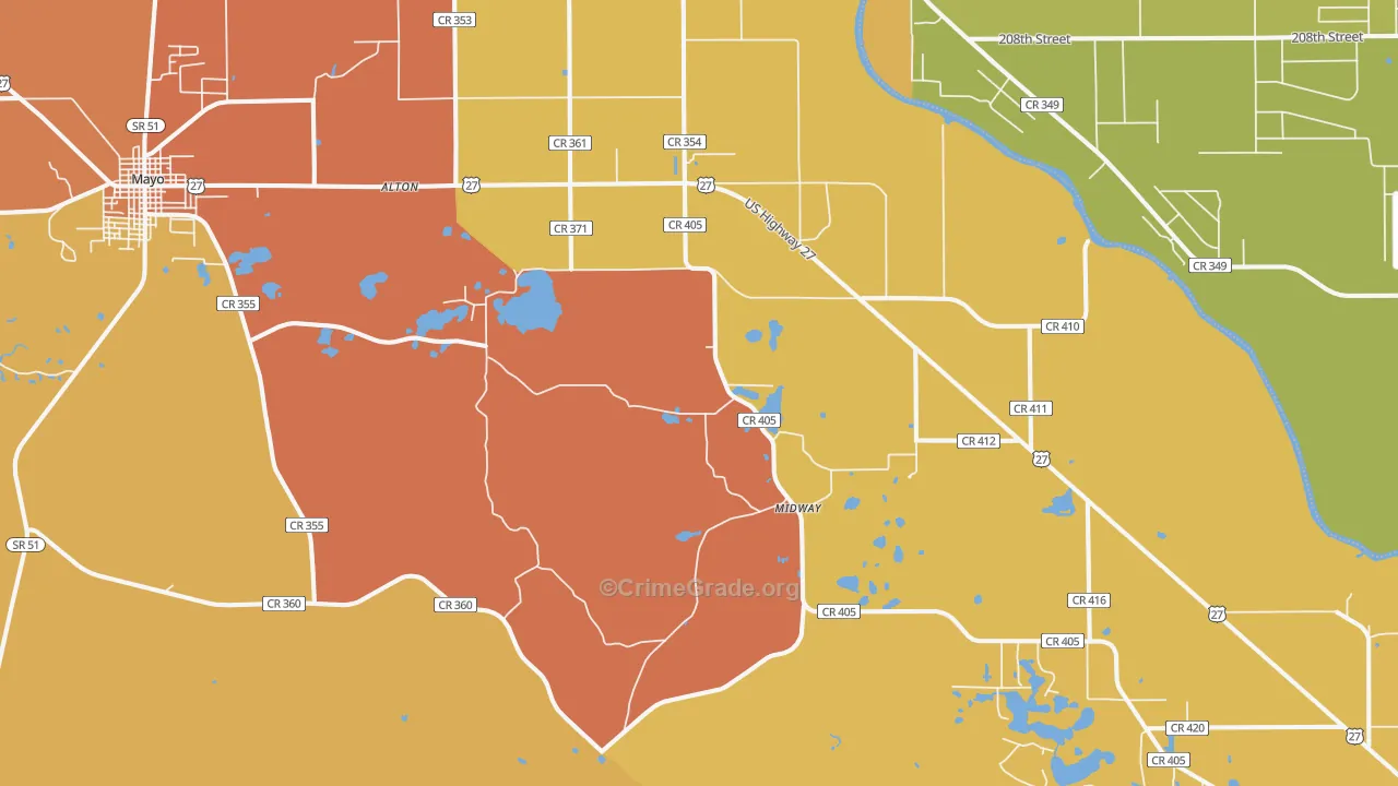 Day, FL Map of Vandalism Rates