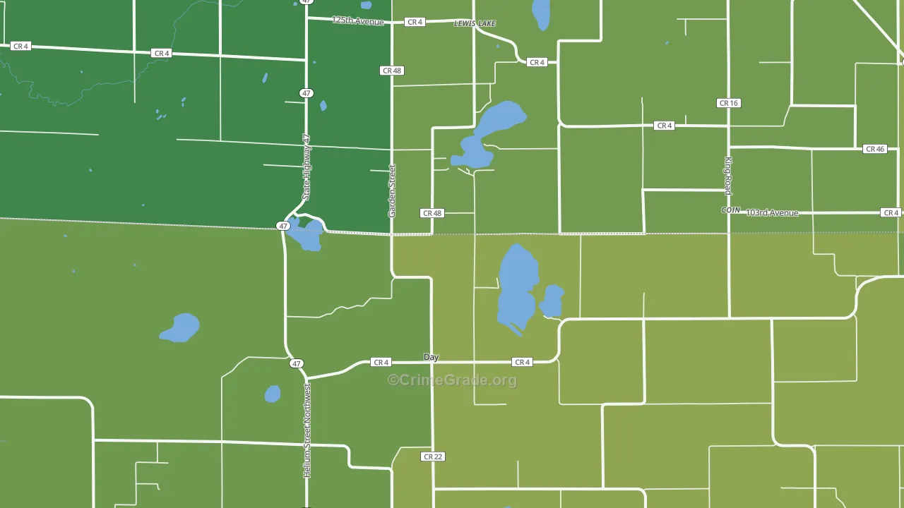 Day, MN Map of Vandalism Rates