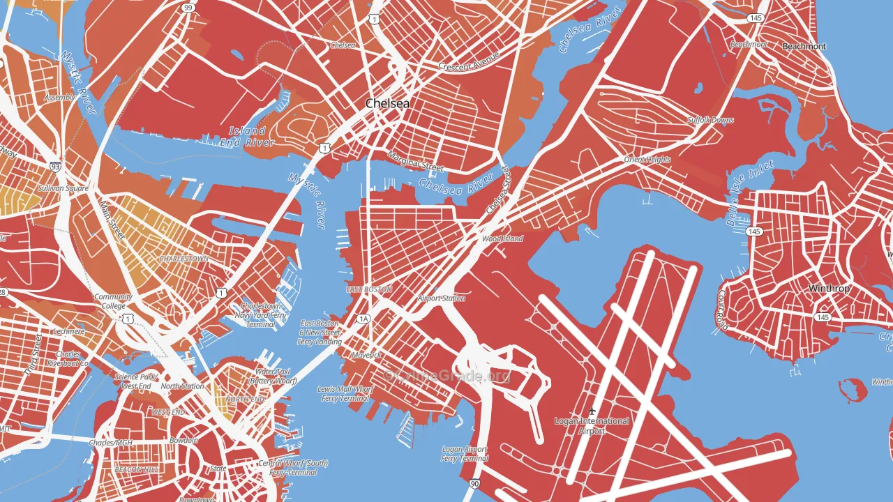 Day Square, Boston, MA Map of Vandalism Rates