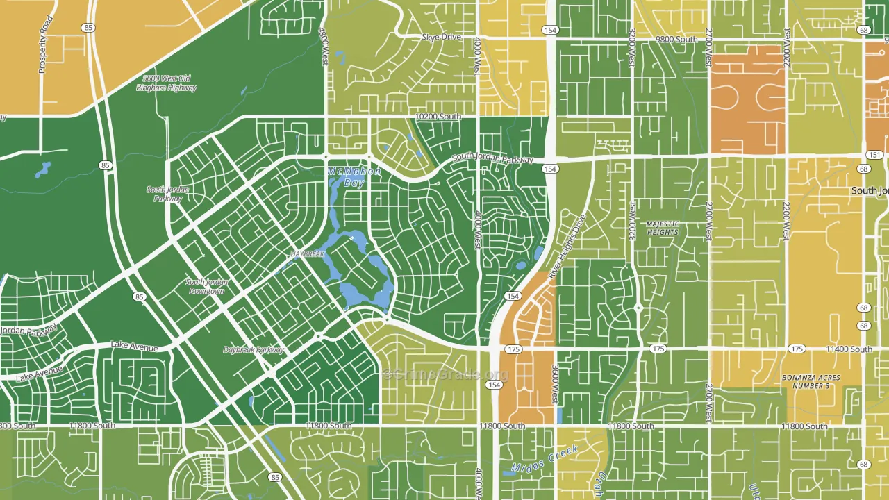 Daybreak, South Jordan, UT Map of Vandalism Rates