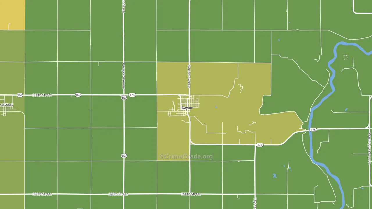 Dayton, IA Map of Vandalism Rates