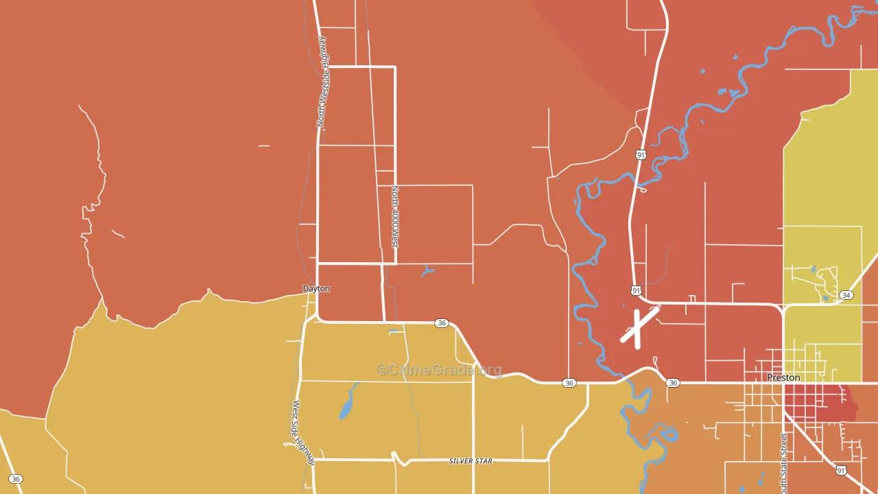 Dayton, ID Map of Vandalism Rates