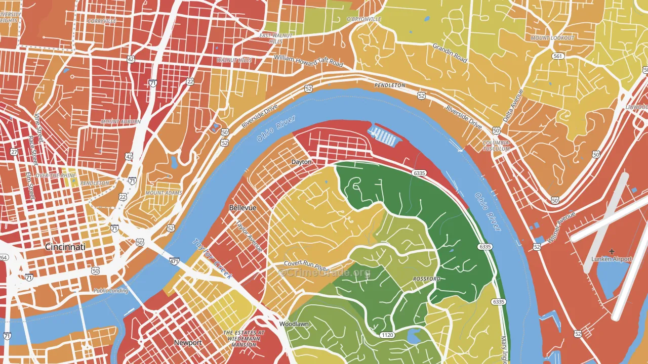 Dayton, KY Map of Vandalism Rates