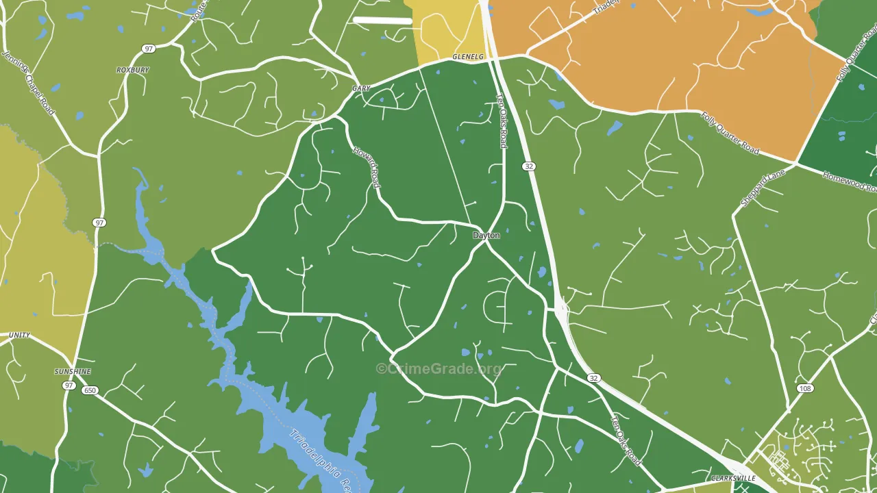Dayton, MD Map of Vandalism Rates