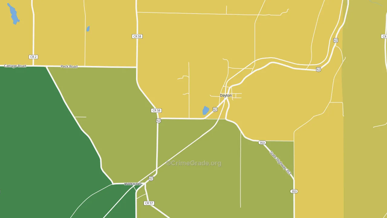 Dayton, NY Map of Vandalism Rates