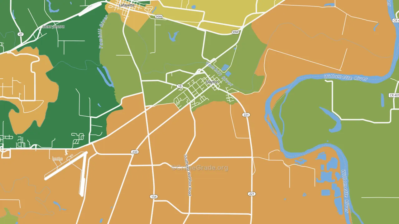 Dayton, OR Map of Vandalism Rates
