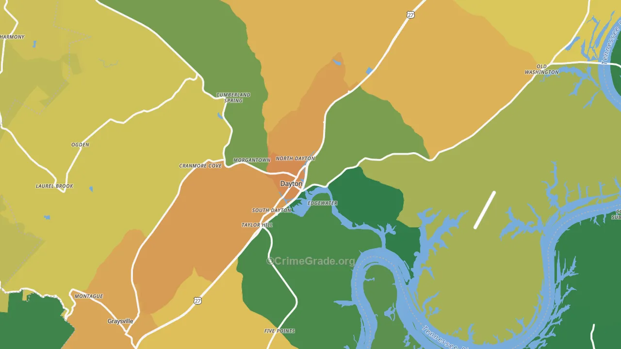 Dayton, TN Map of Vandalism Rates