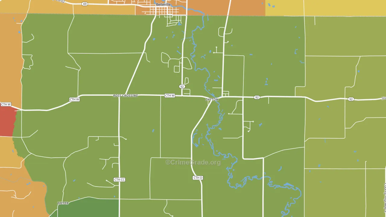 Dayton, WI Map of Vandalism Rates