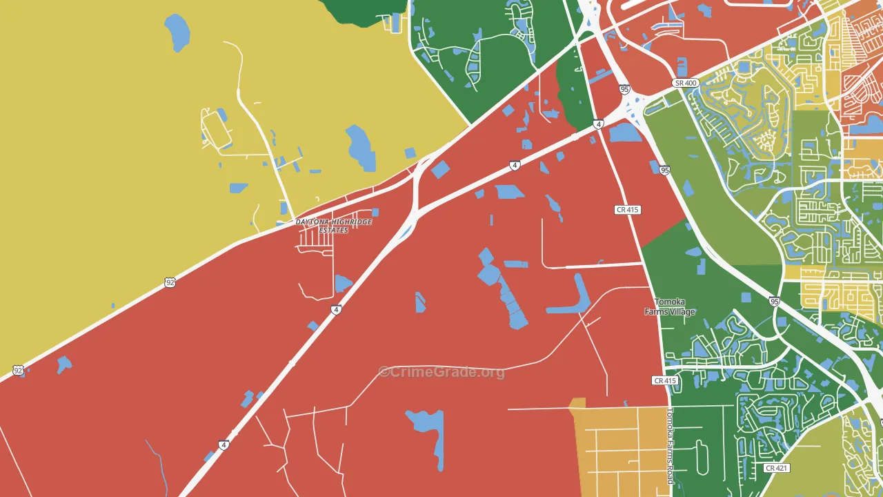 Daytona Highridge Estates, FL Map of Vandalism Rates