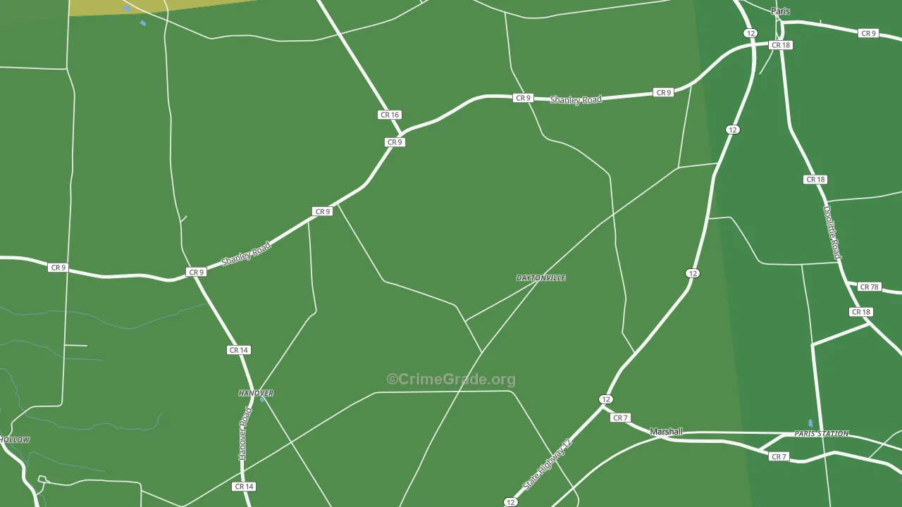 Daytonville, NY Map of Vandalism Rates