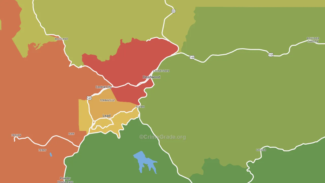 Deadwood, SD Map of Vandalism Rates
