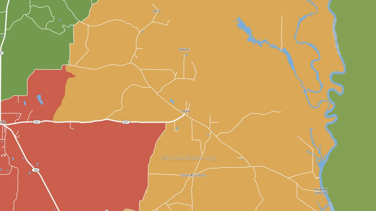Dean, LA Map of Vandalism Rates