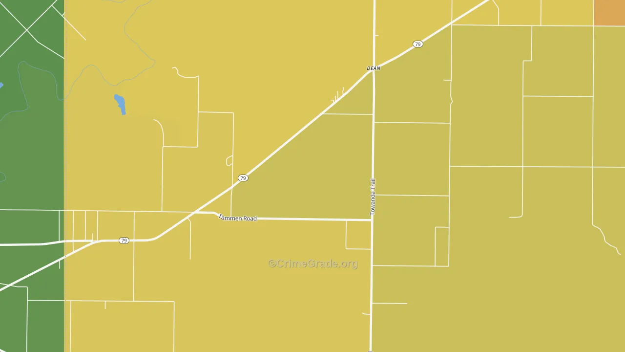 Dean, TX Map of Vandalism Rates