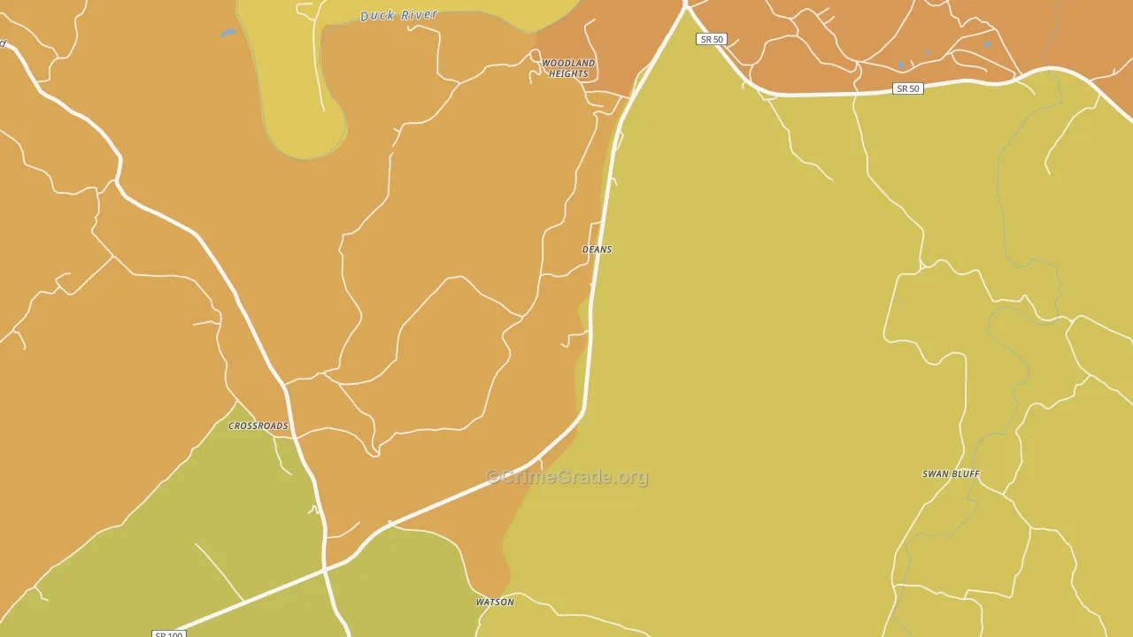 Deans, TN Map of Vandalism Rates