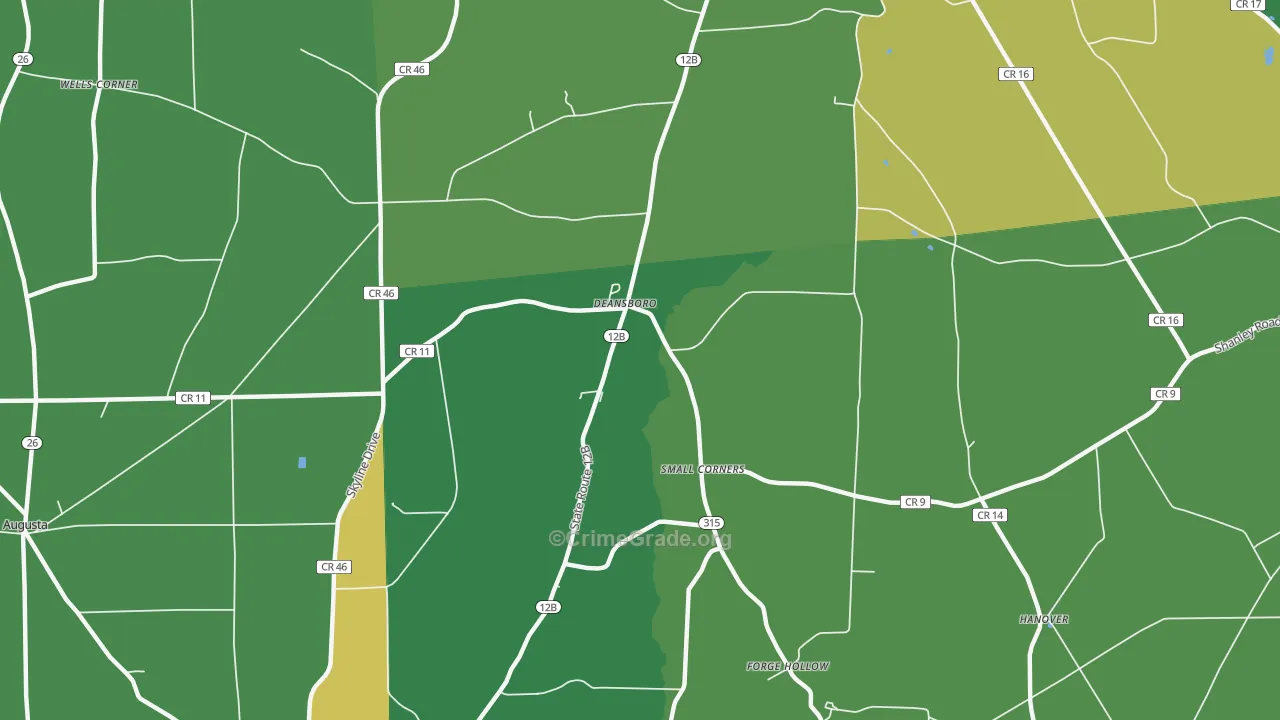Deansboro, NY Map of Vandalism Rates