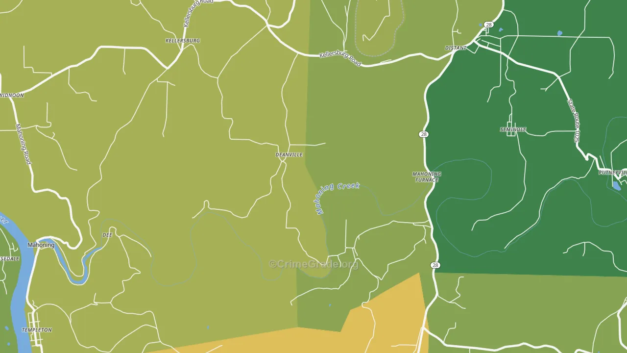 Deanville, PA Map of Vandalism Rates