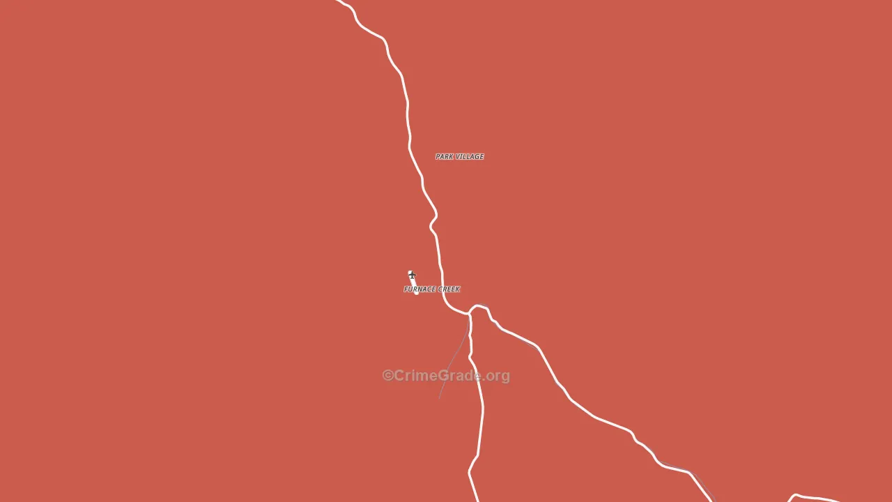 Death Valley, CA Map of Vandalism Rates