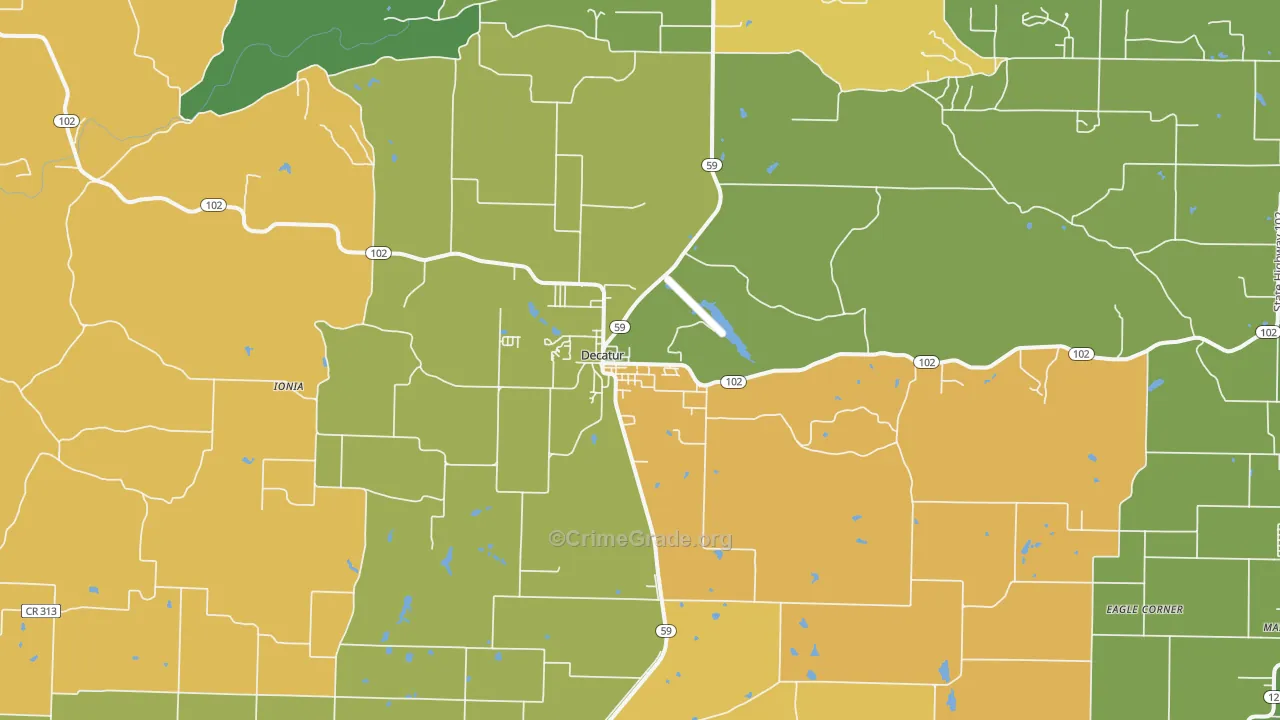 Decatur, AR Map of Vandalism Rates
