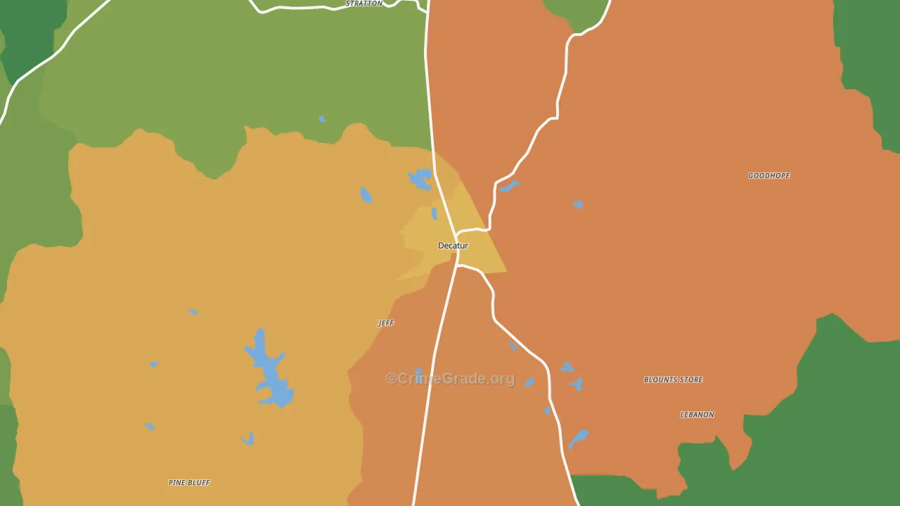 Decatur, MS Map of Vandalism Rates