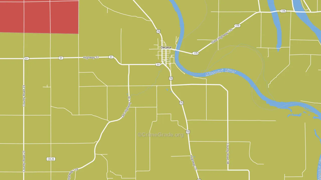 Decatur, NE Map of Vandalism Rates