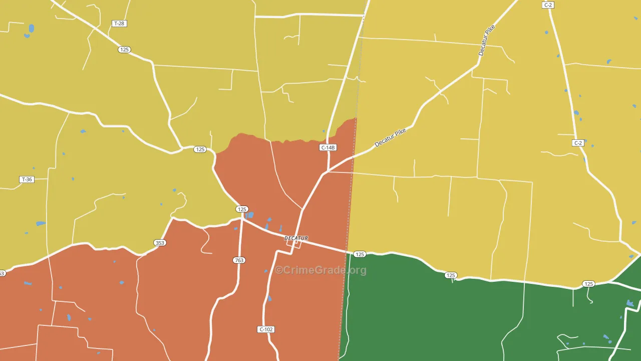 Decatur, OH Map of Vandalism Rates