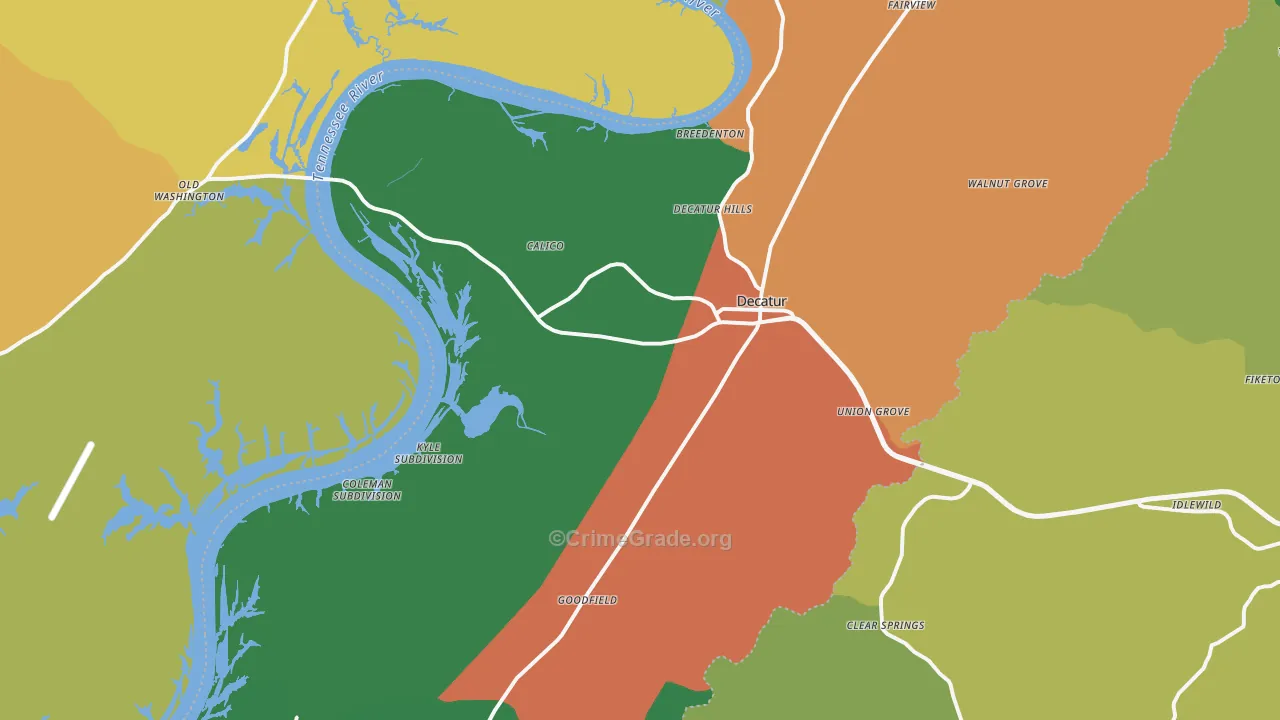 Decatur, TN Map of Vandalism Rates