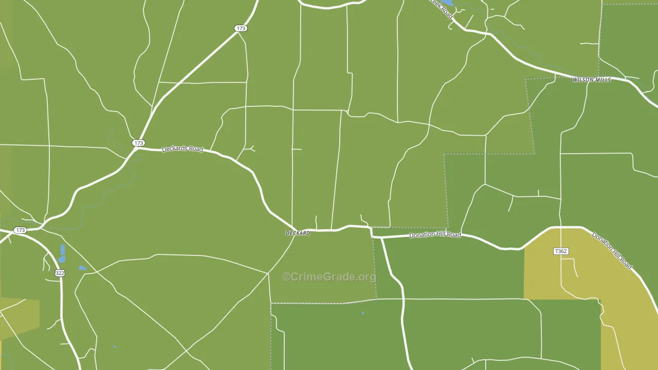 Deckard, PA Map of Vandalism Rates