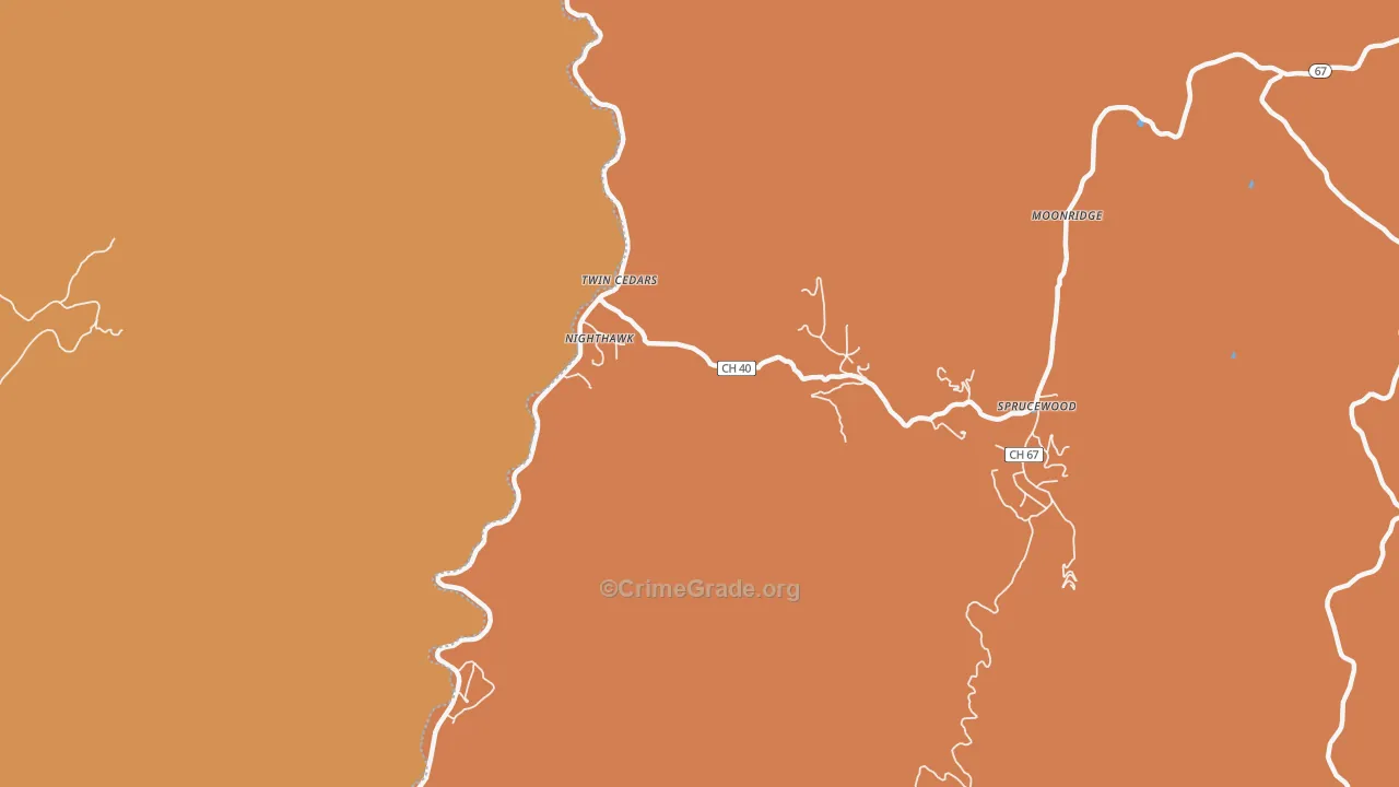 Deckers, CO Map of Vandalism Rates
