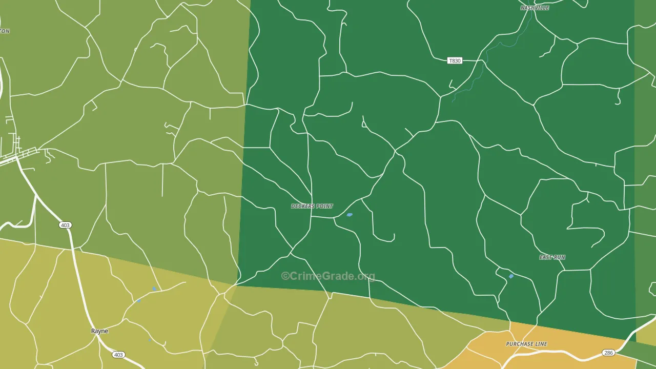 Deckers Point, PA Map of Vandalism Rates
