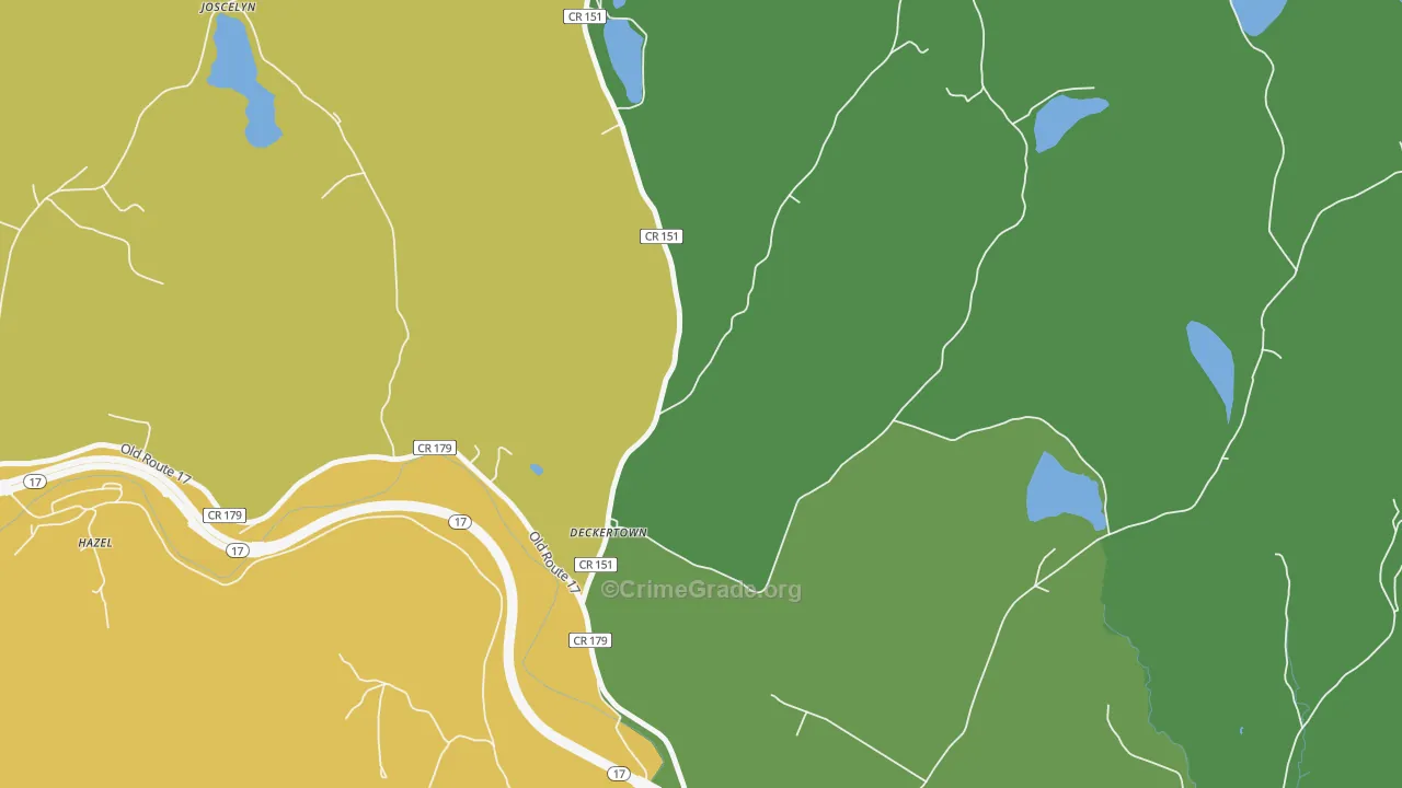 Deckertown, NY Map of Vandalism Rates