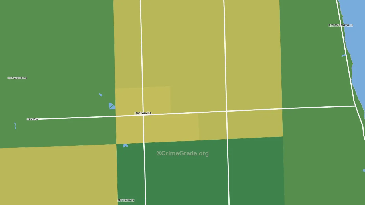 Deckerville, MI Map of Vandalism Rates