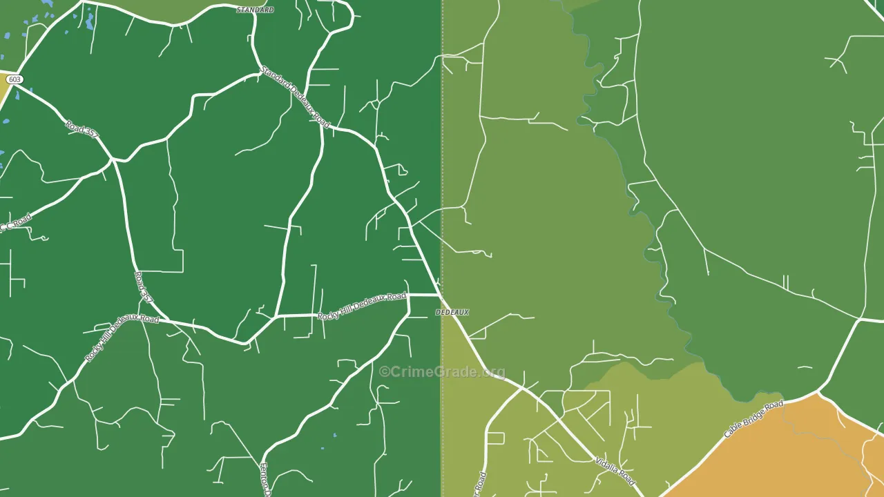 Dedeaux, MS Map of Vandalism Rates