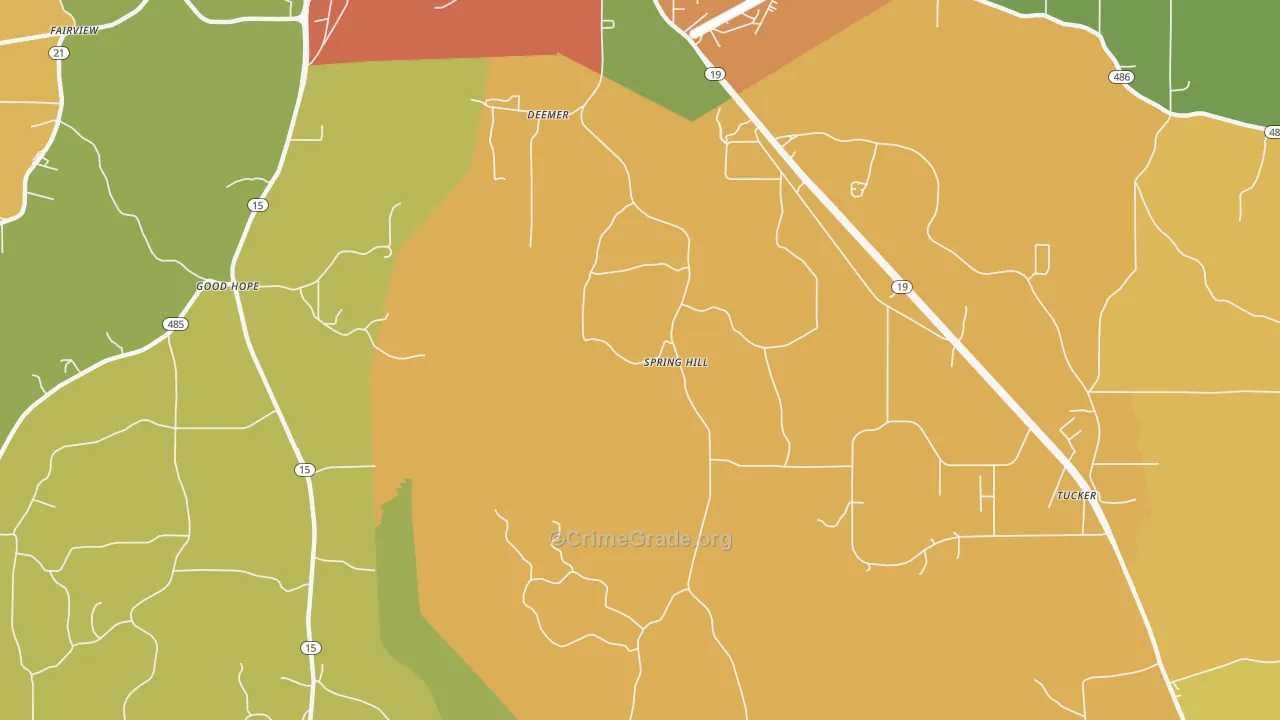 Deemer, MS Map of Vandalism Rates