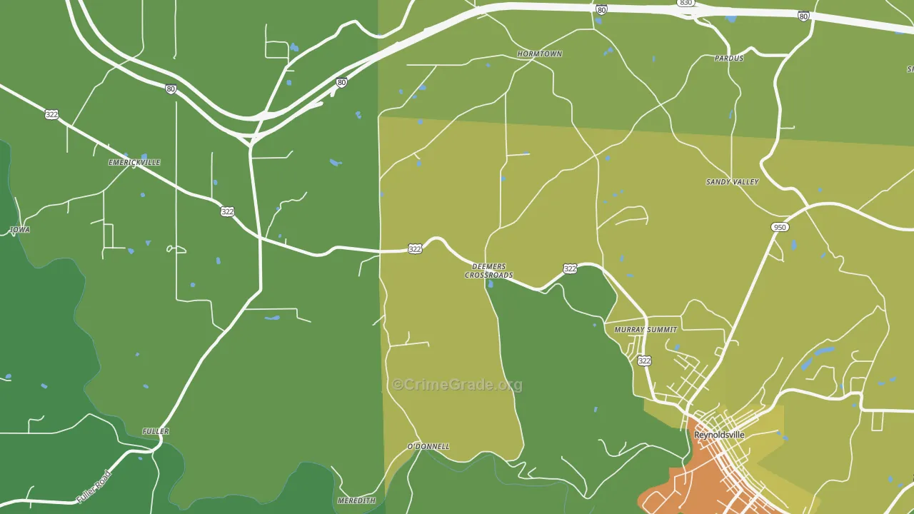 Deemers Cross Roads, PA Map of Vandalism Rates