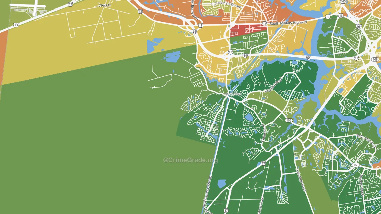 Deep Creek West, Chesapeake, VA Map of Vandalism Rates