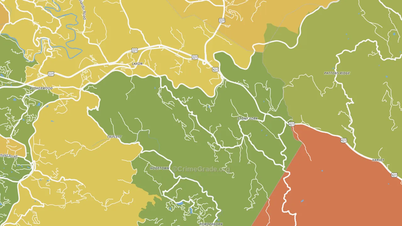 Deep Gap, NC Map of Vandalism Rates