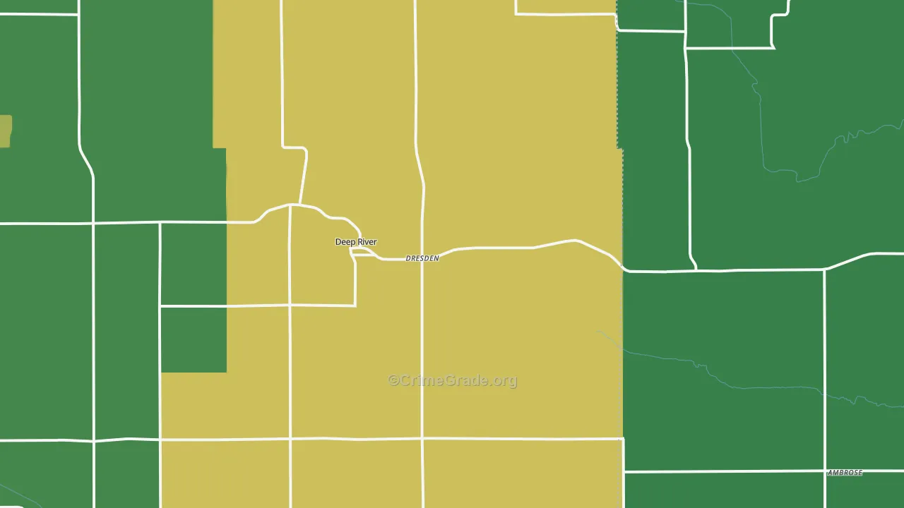 Deep River, IA Map of Vandalism Rates
