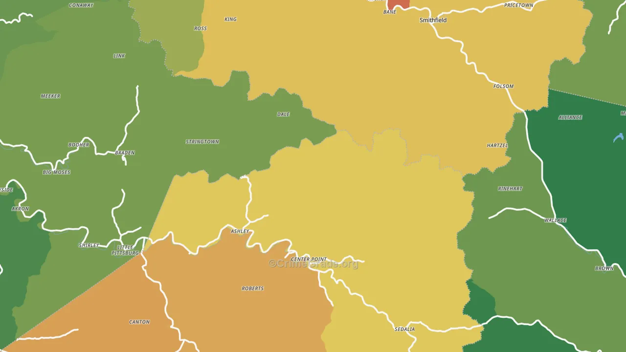 Deep Valley, WV Map of Vandalism Rates