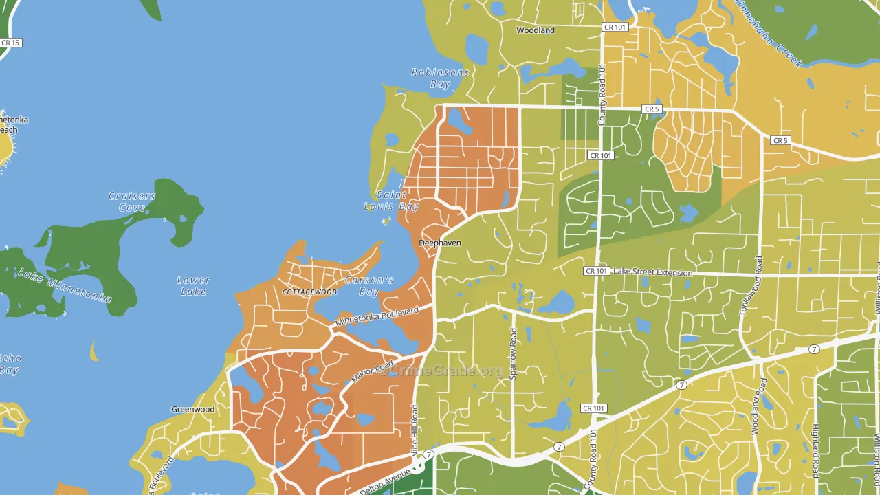 Deephaven, MN Map of Vandalism Rates