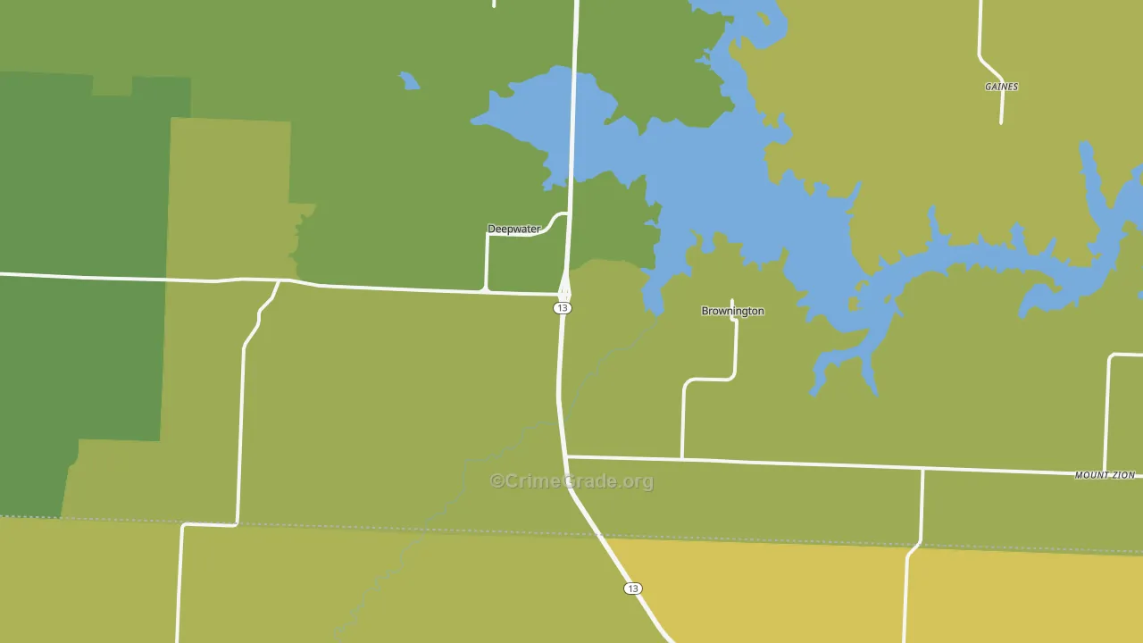 Deepwater, MO Map of Vandalism Rates